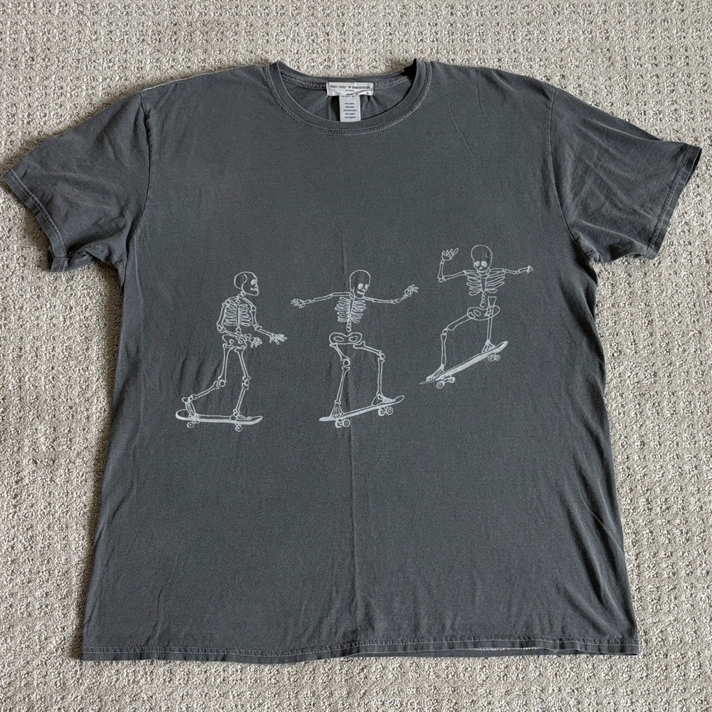 Project Social T Charcoal Skeleton Skate Tee Unisex One Size